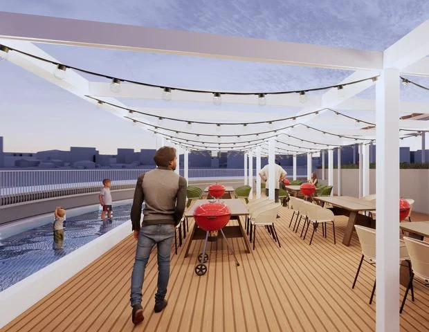 長崎スタジアムシティ 屋上足湯